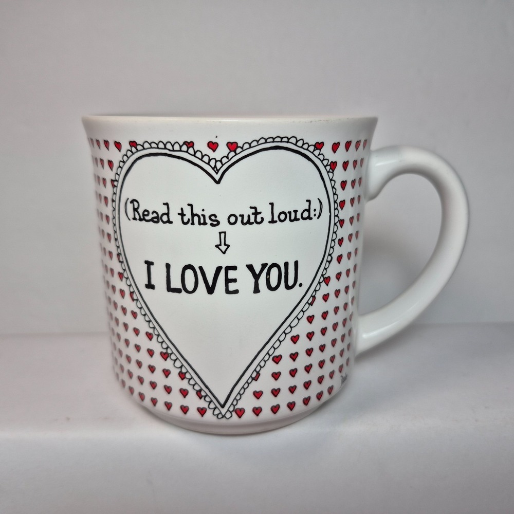 Recycled Paper Products Mug Cup I Love You I Love You Too Hearts Valentine Dale